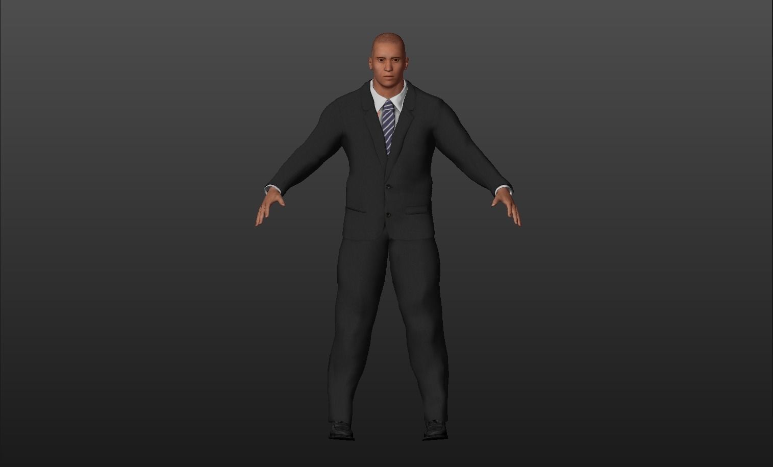 ManWhite man in suit Low-poly 3D model_0