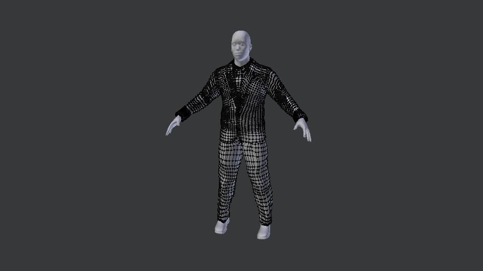 ManWhite man in suit Low-poly 3D model_2