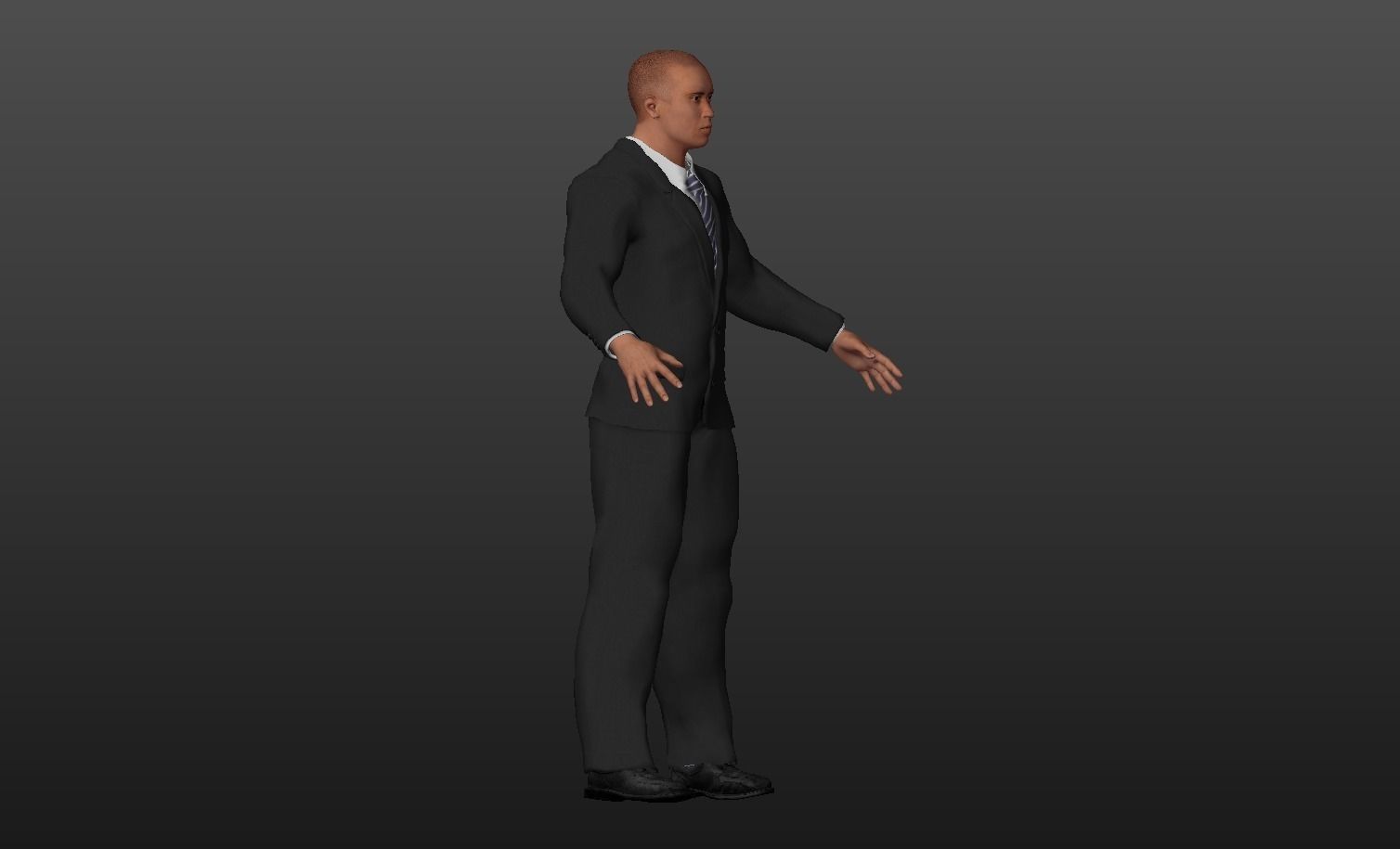 ManWhite man in suit Low-poly 3D model_1