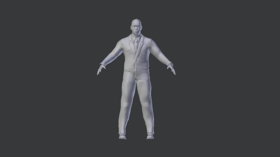 ManWhite man in suit Low-poly 3D model_5