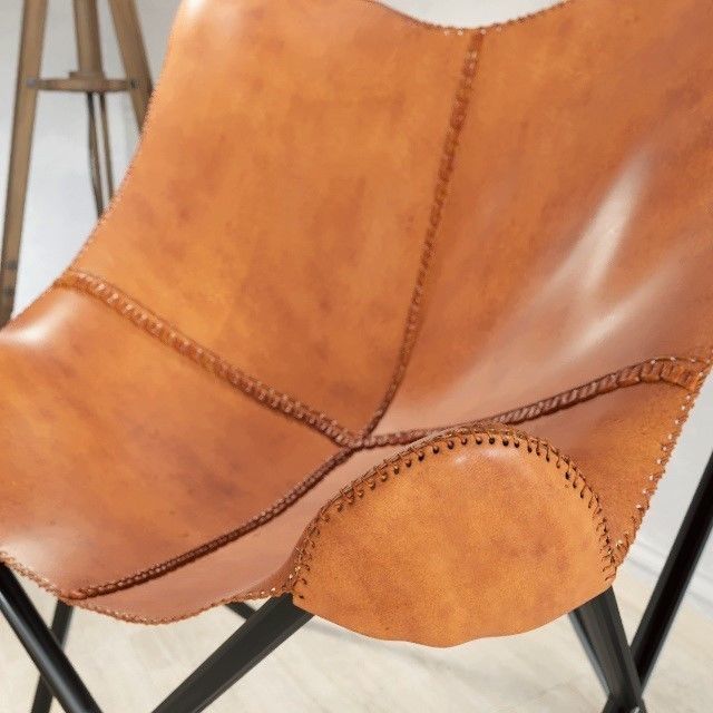 LAMPADAIRE MATELOT and Leather armchair in camel Santiago  Maiso 3D model_1