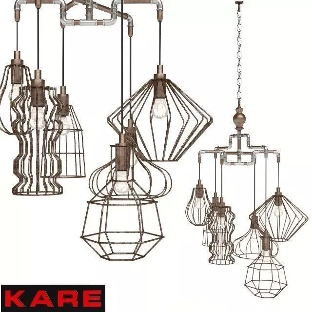 Pendant Lamp Pipeline Wire 6lite 3D model