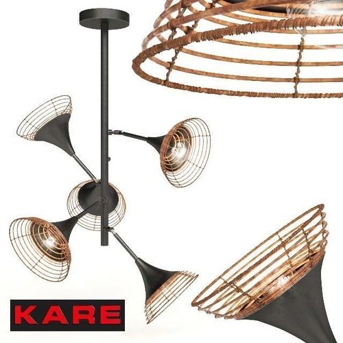 Pendant Lamp Rattan 5-lite 3D model