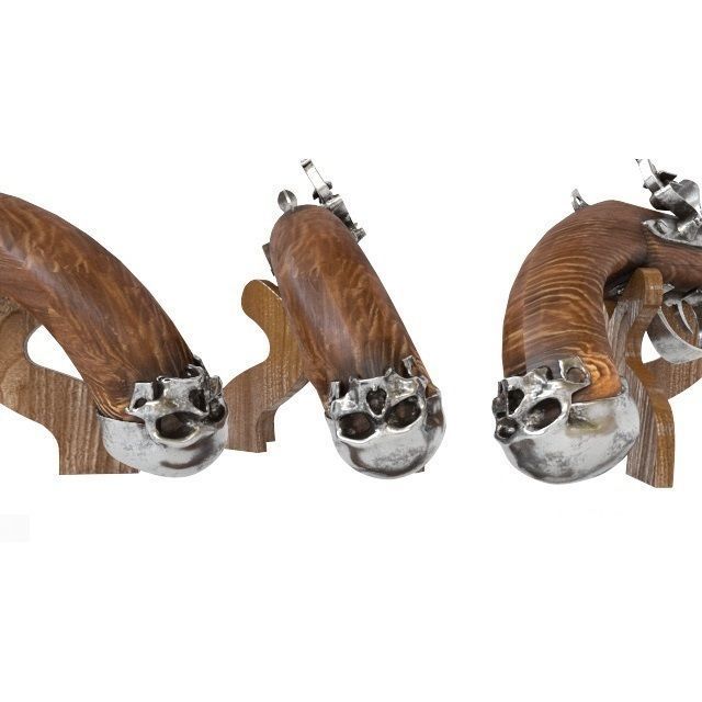 Pistols two flintlock 3D model_1