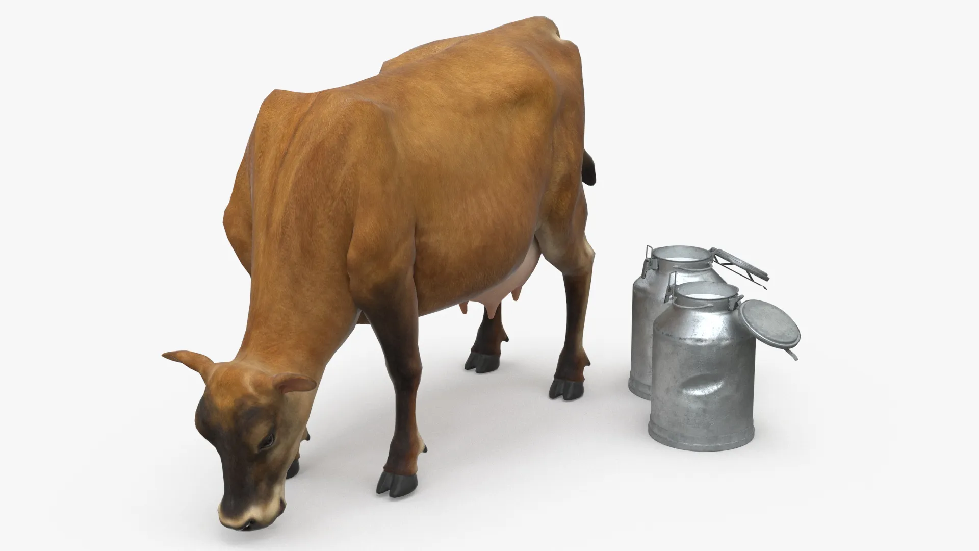 Mini Cow and Milk Bucket 3D model | CGTrader
