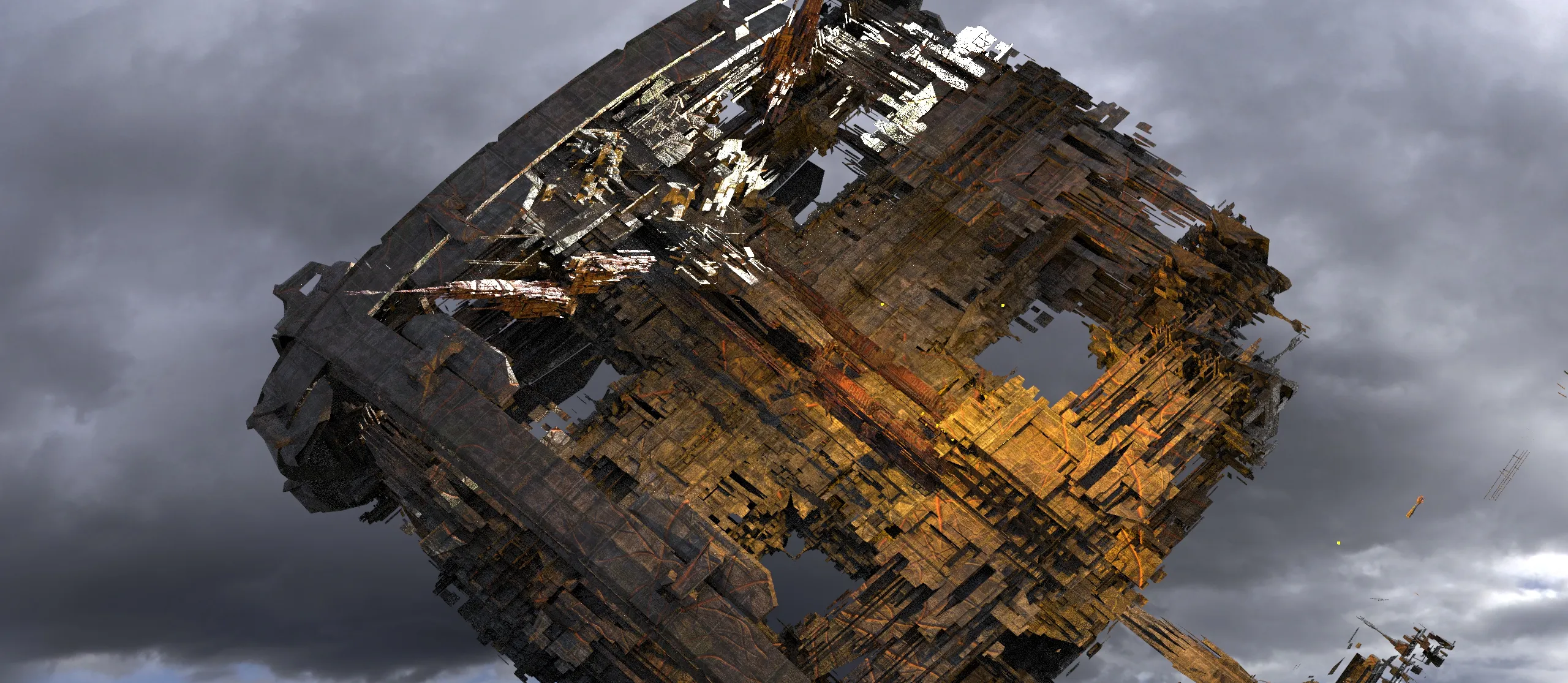Sky key Sci fi ship container freighter 12 3D model | CGTrader