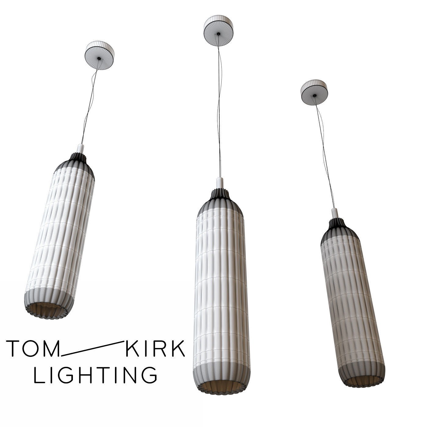 Flute Pendant by Tom Kirk Lighting 3D model_2