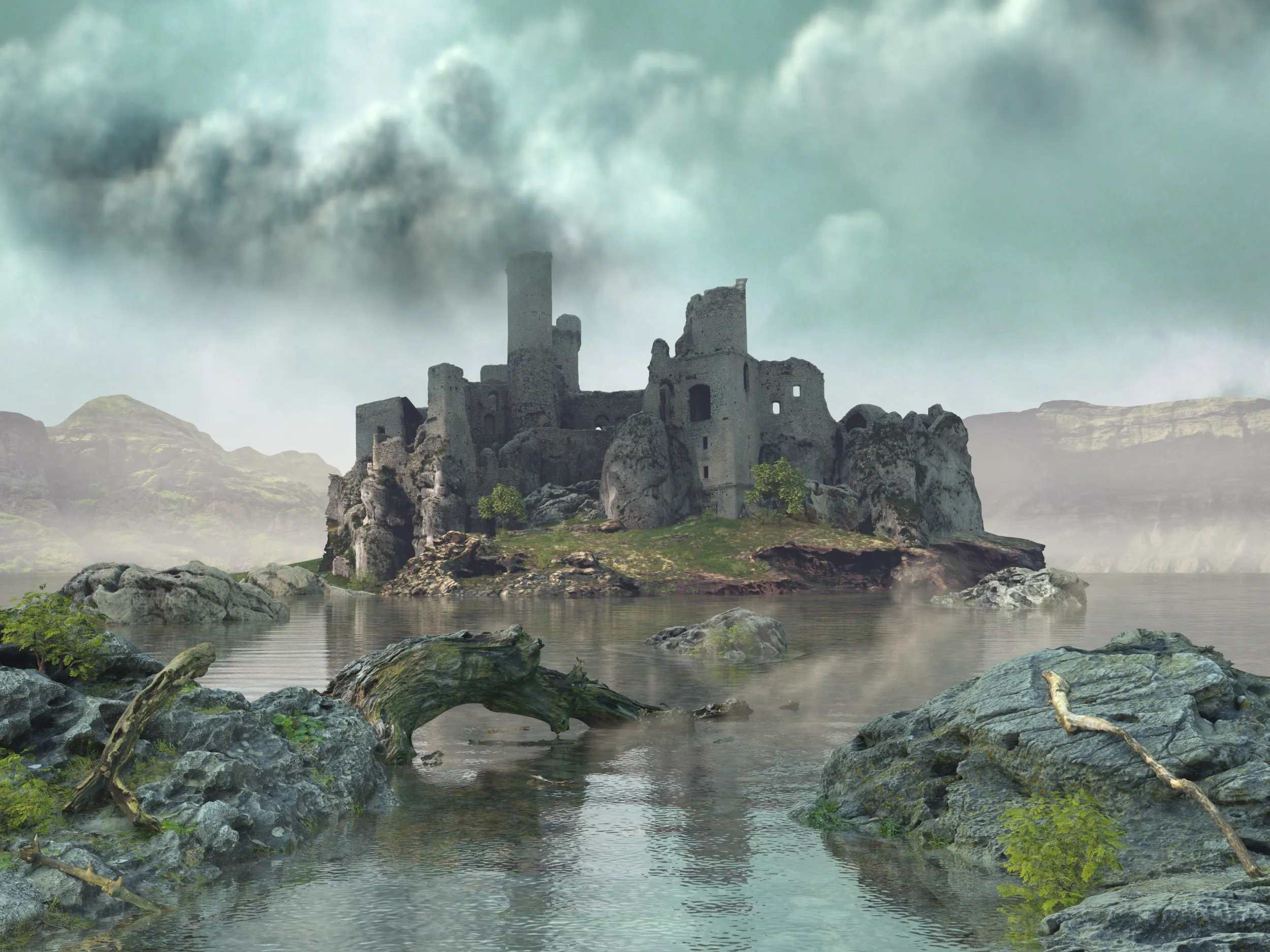 3D model Lake Castle VR / AR / low-poly | CGTrader
