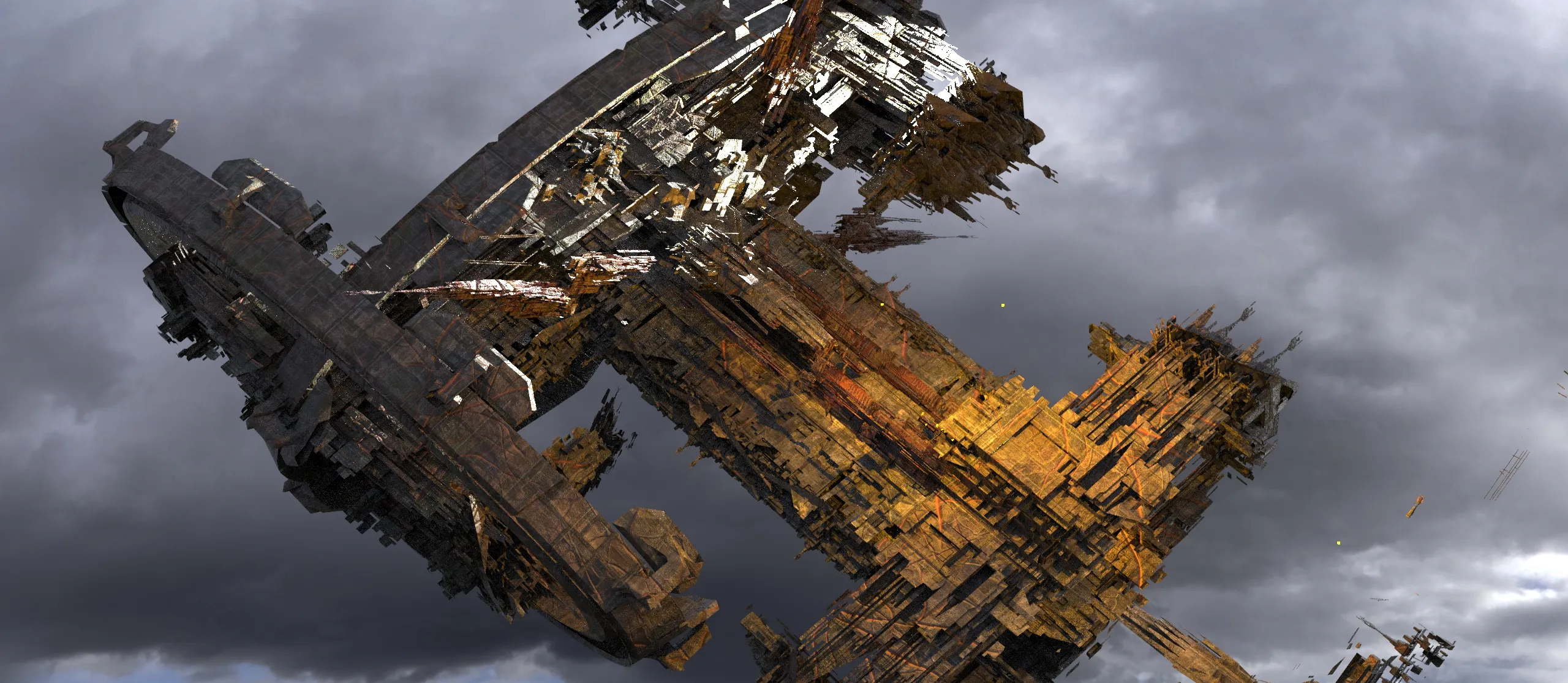 Sky key Sci fi ship container freighter 14 3D model | CGTrader