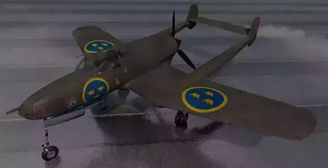 Saab J-21 A-1 3D model