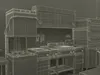 Commercial Restaurant Kitchen Lights Off 3D model | CGTrader