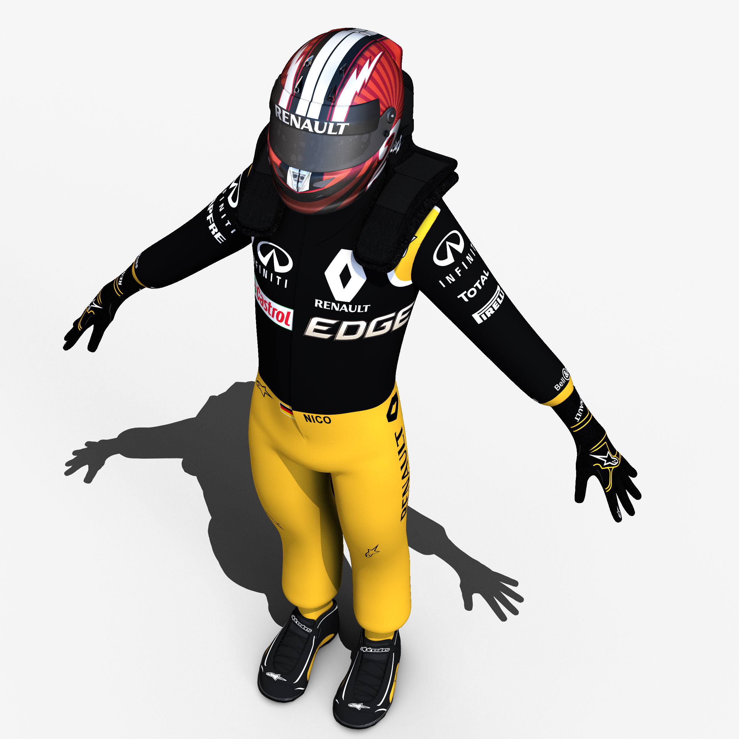 Nico Hulkenberg 2017 Low-poly 3D model_7