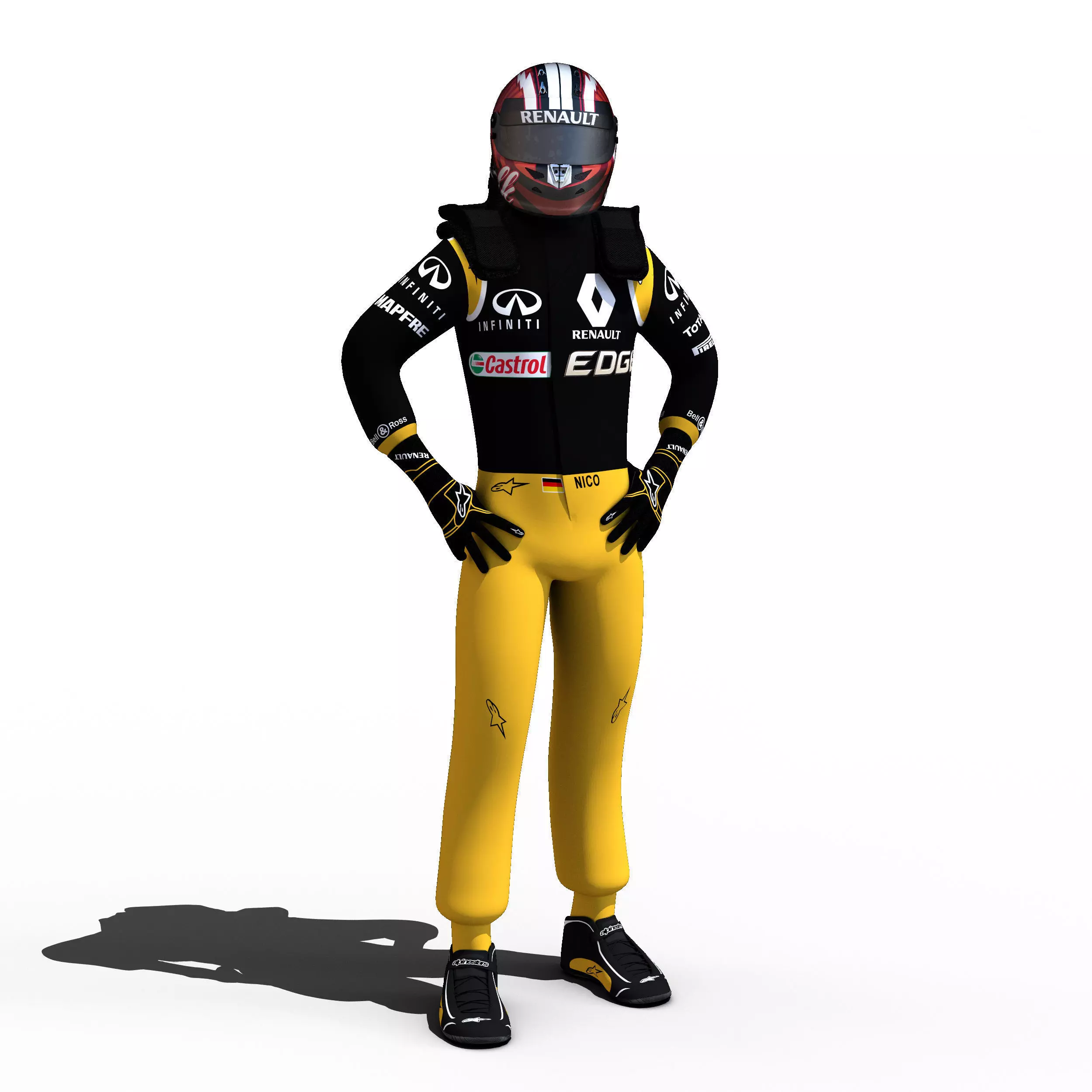 Nico Hulkenberg 2017 Low-poly 3D model_0