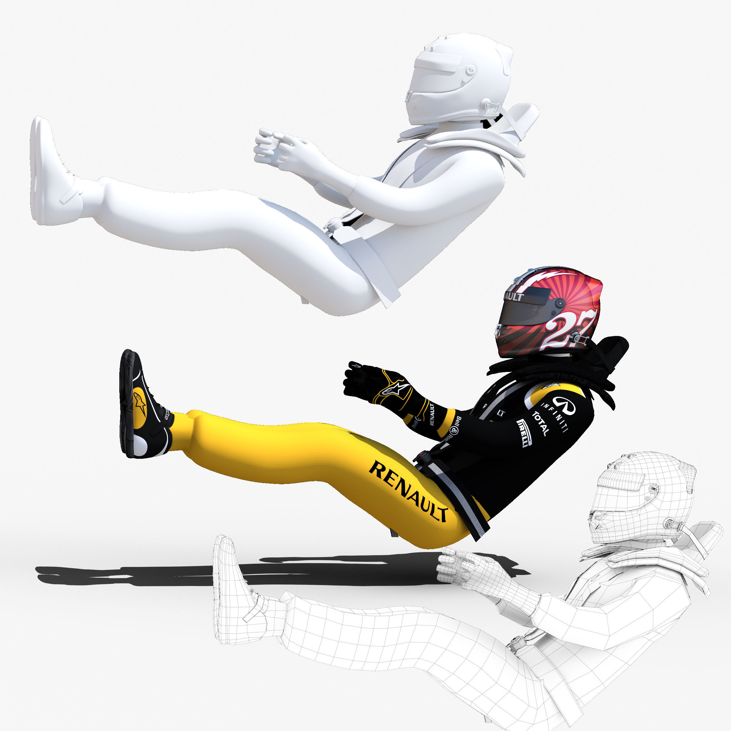 Nico Hulkenberg 2017 Low-poly 3D model_1