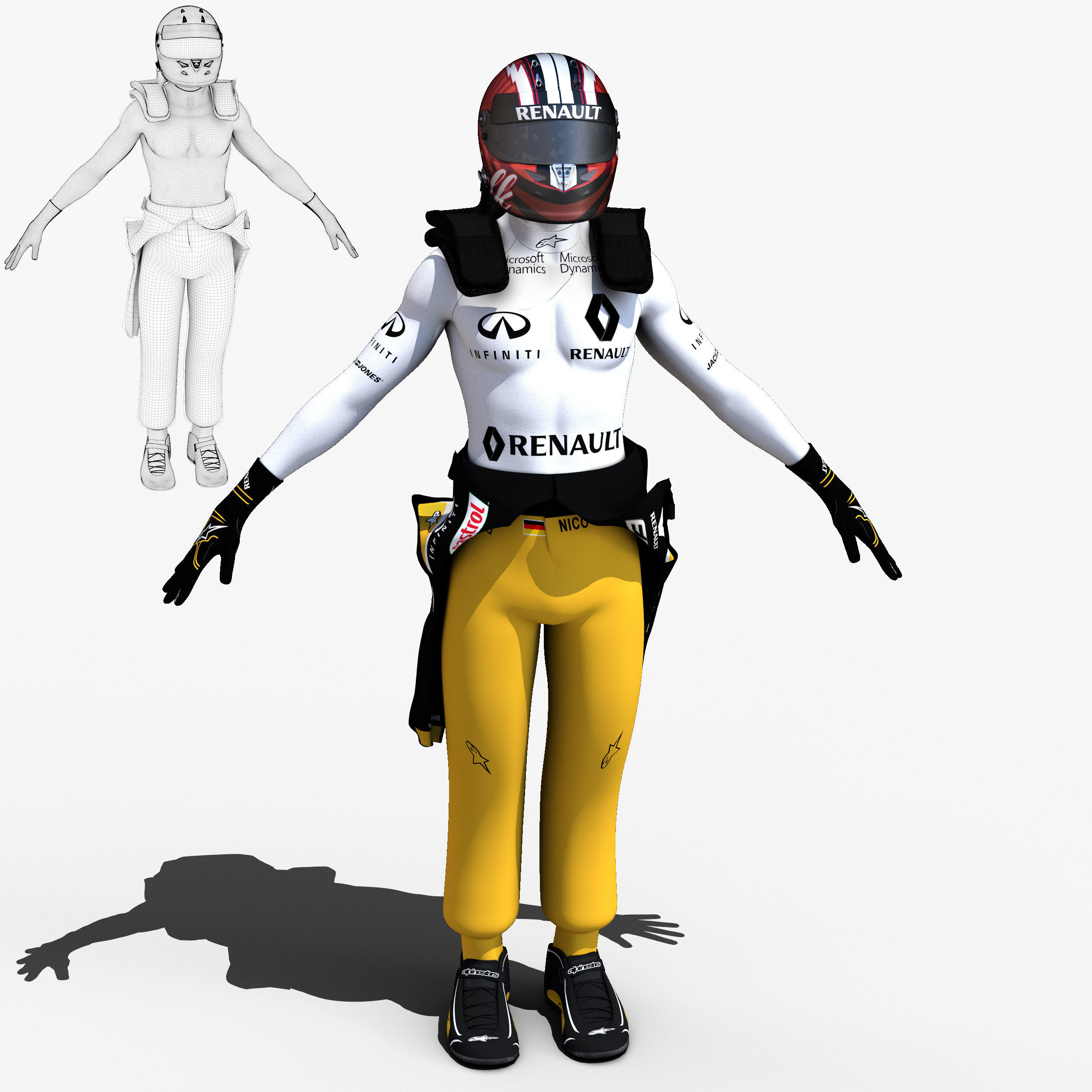 Nico Hulkenberg 2017 Low-poly 3D model_3