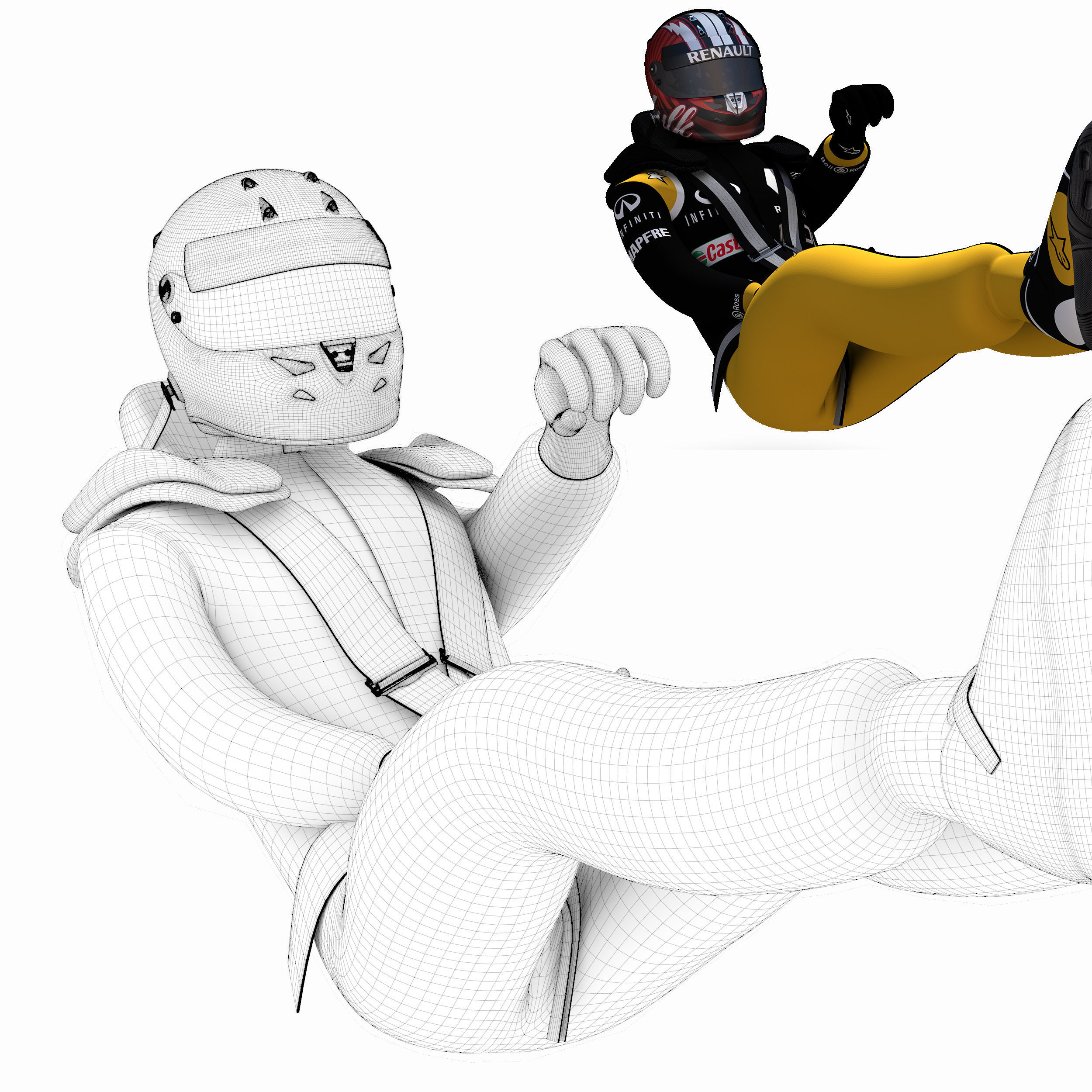 Nico Hulkenberg 2017 Low-poly 3D model_2