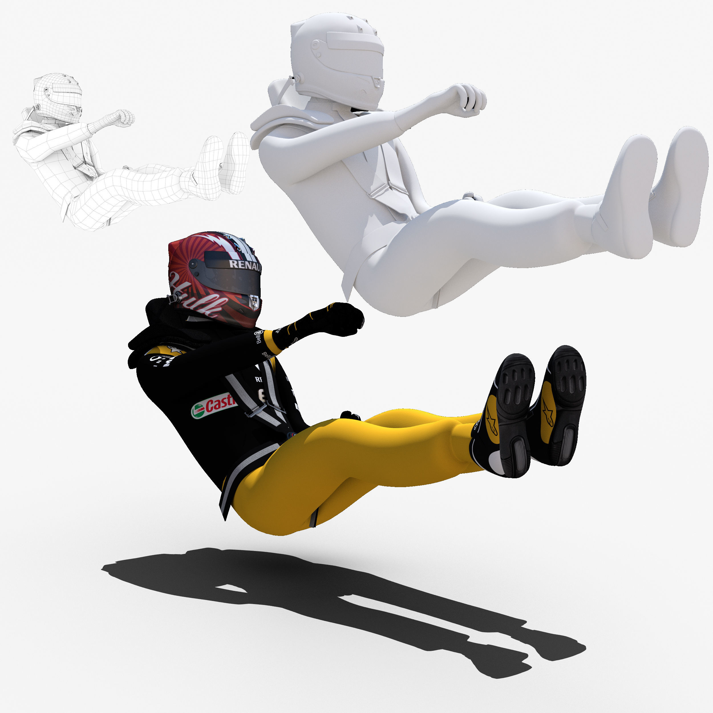 Nico Hulkenberg 2017 Low-poly 3D model_5