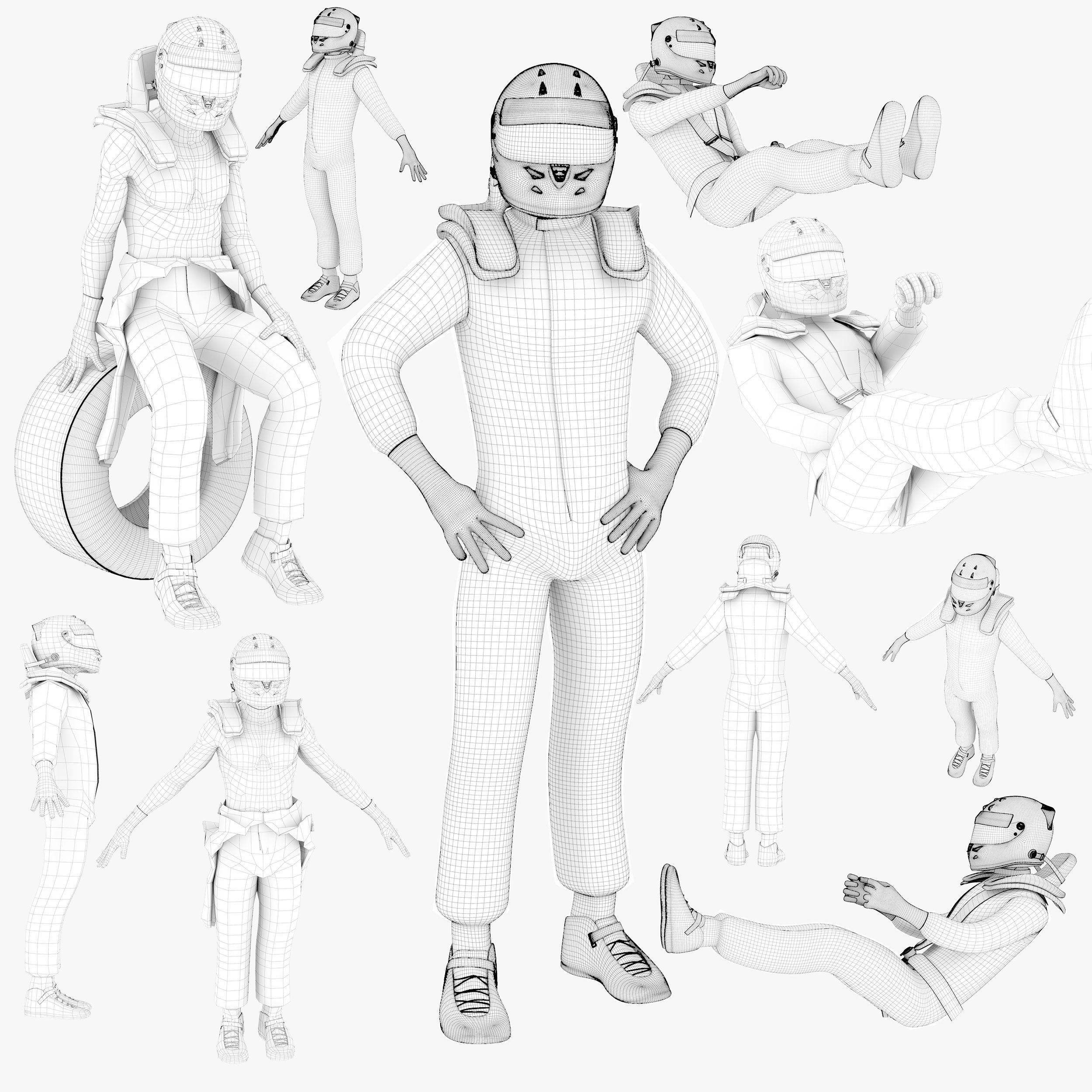 Nico Hulkenberg 2017 Low-poly 3D model_8
