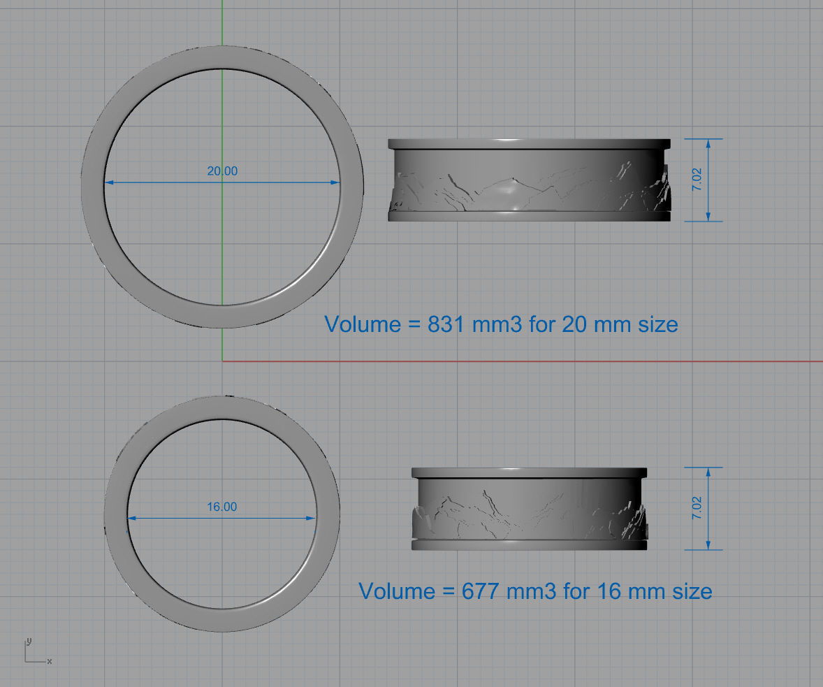 Mountains wedding bands 3D print model_5