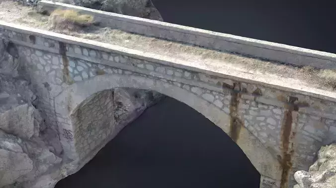 Bridge old stone over river