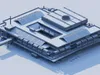 Modern Transportation Terminal Solar Panels Elevated Walkways 3D model ...