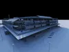 Modern Transportation Terminal Solar Panels Elevated Walkways 3D model ...