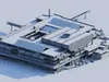 Modern Transportation Terminal Solar Panels Elevated Walkways 3D model ...
