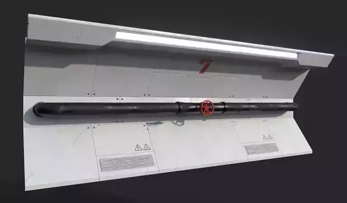 Futuristic Industrial Wall Game Ready