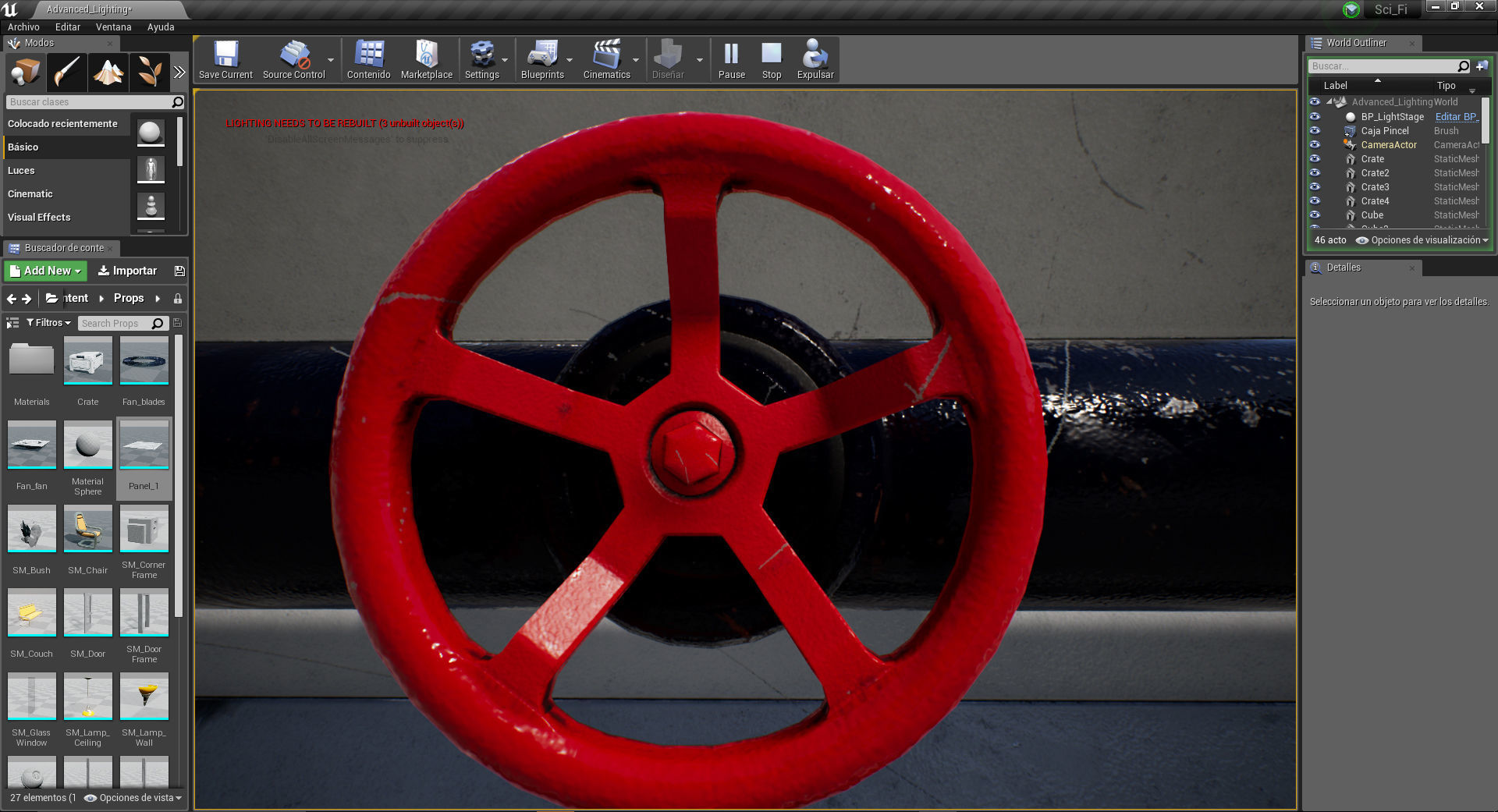 Futuristic Industrial Wall Game Ready Low-poly 3D model_8