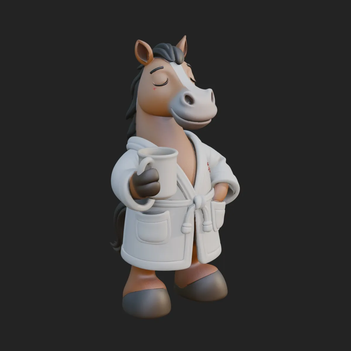 Robed Cartoon Horse Statue Design 1 - 3D Print Model 3D model 3D ...