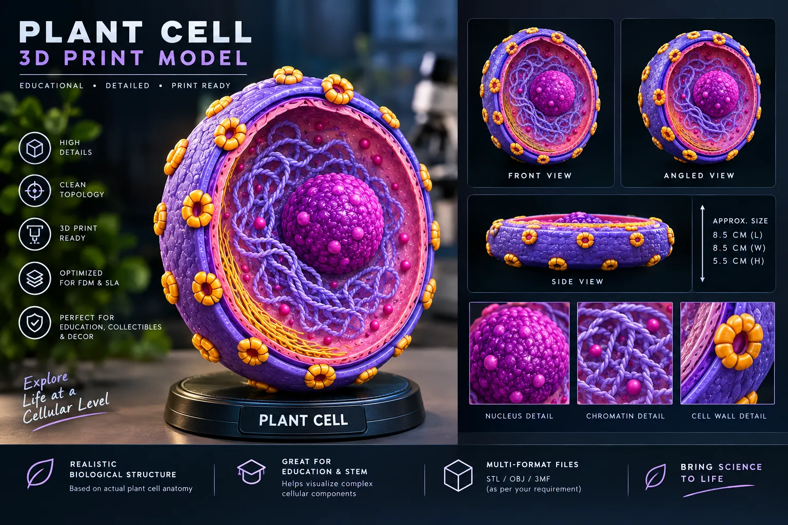 Botanical Plant Cell 3D model 3D printable | CGTrader