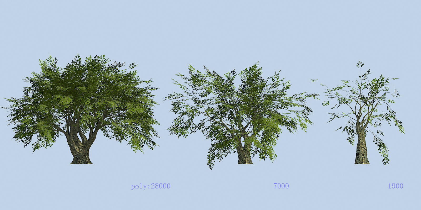 Lowpoly 3Dmodel tree VR AR game 3LOD number41 Low-poly 3D model_1