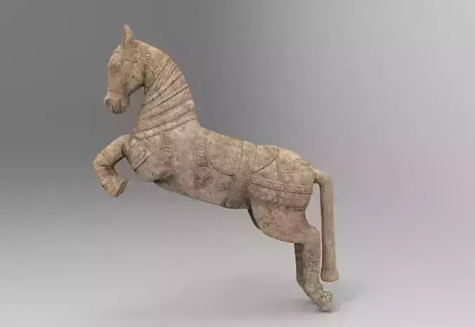 Sculpture of horse  Low-poly 3D model