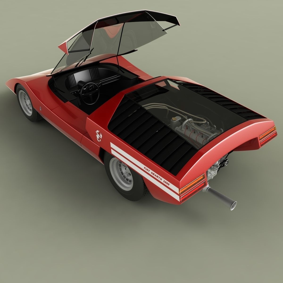 Fiat Abarth 2000 Scorpione 3D model_7