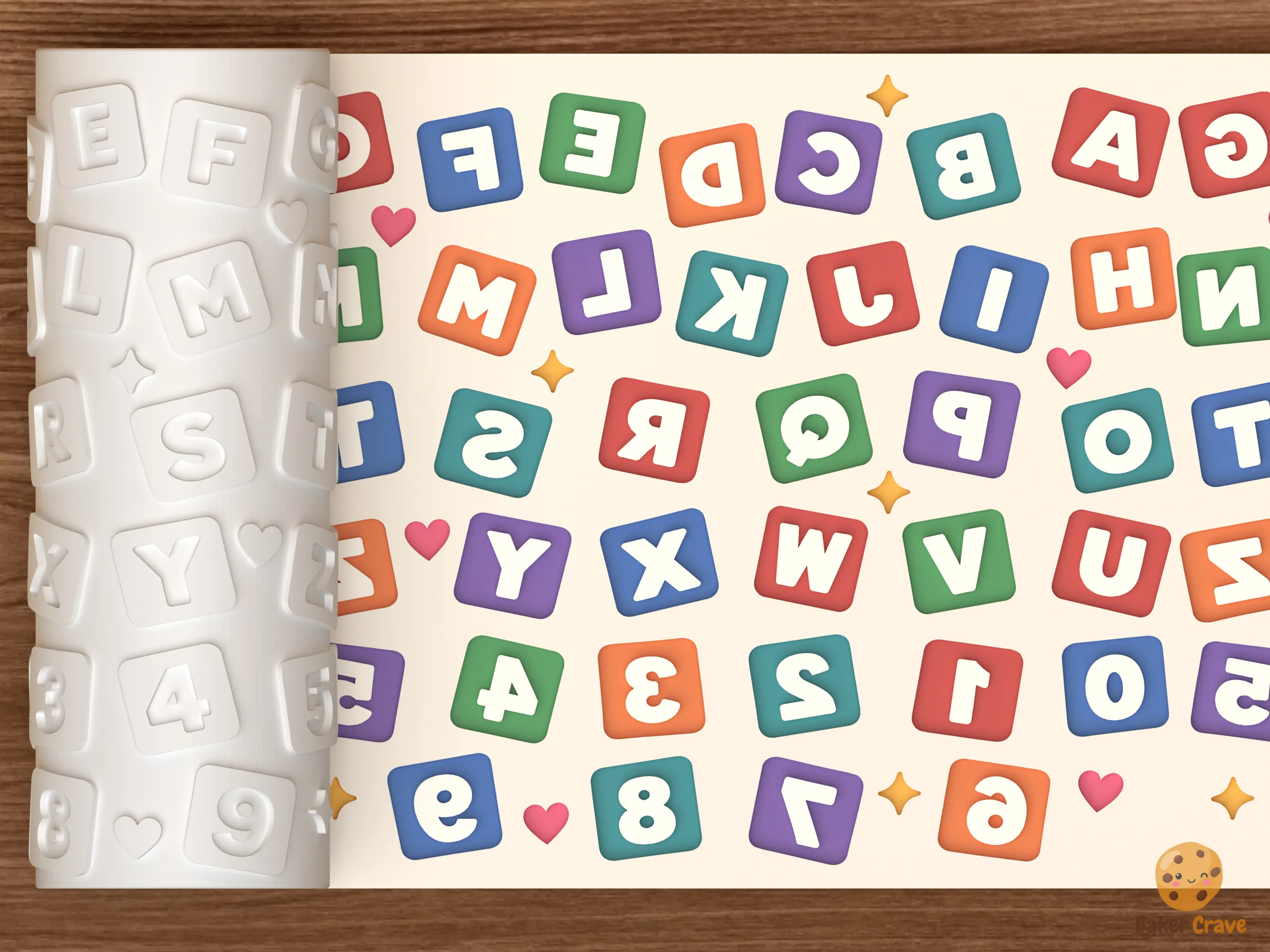 Alphabet Number Blocks Textured Roller 3D model 3D printable | CGTrader