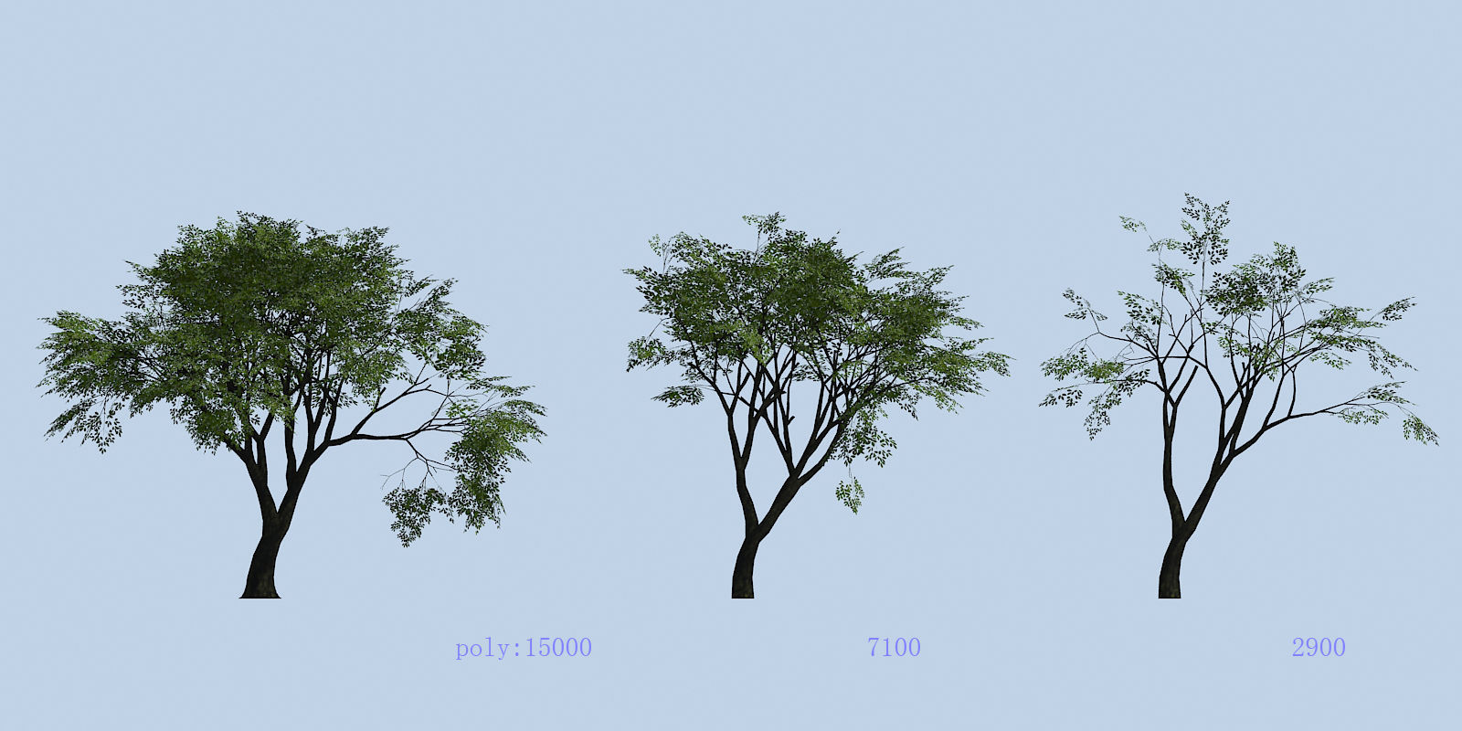 Lowpoly 3Dmodel tree VR AR game 3LOD number49 Low-poly 3D model_2