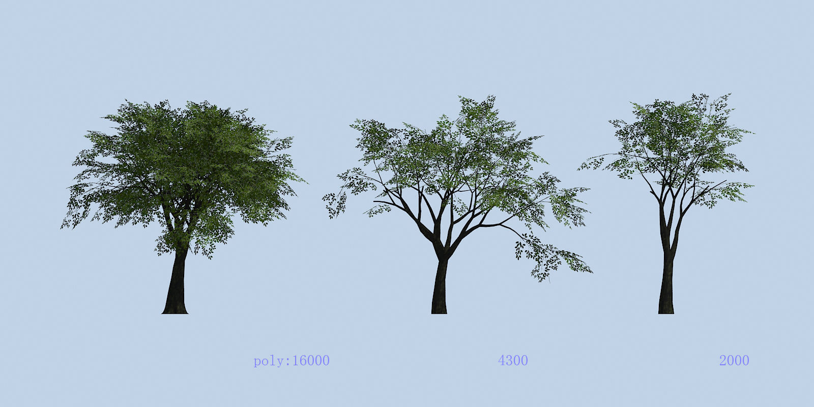 Lowpoly 3Dmodel tree VR AR game 3LOD number50 Low-poly 3D model_2