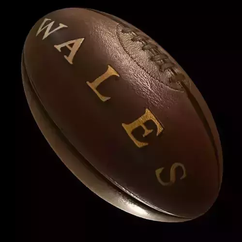 Vintage Rugby ball Low-poly 3D model