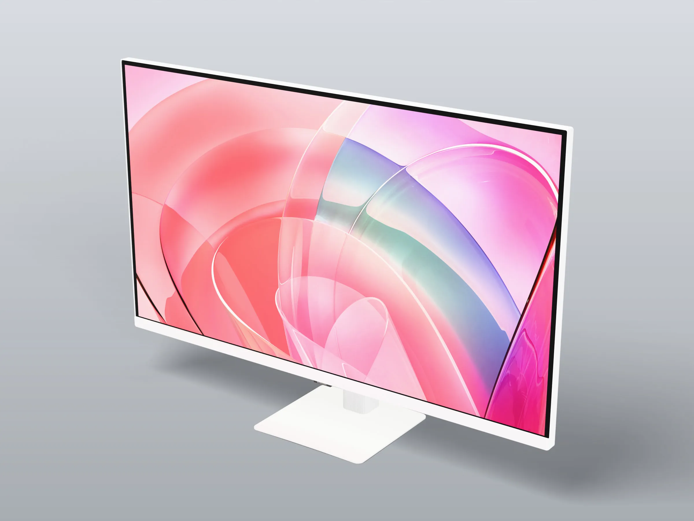 Widescreen Monitor With Slim White Frame 3D model | CGTrader