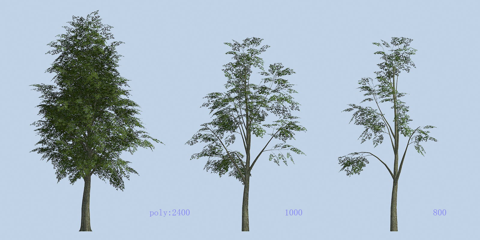 Lowpoly 3Dmodel tree VR AR game 3LOD number52 Low-poly 3D model_2