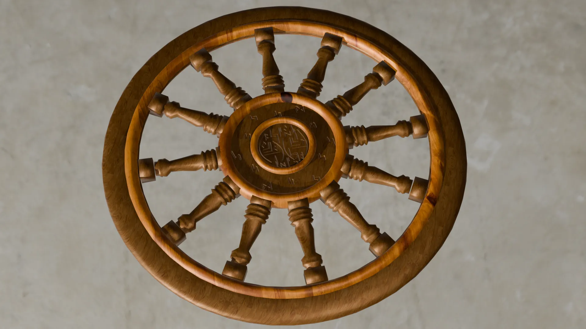 3D model Low Poly Antique Wooden Chariot Wheel VR / AR / low-poly ...