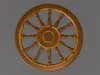 3D model Low Poly Antique Wooden Chariot Wheel VR / AR / low-poly ...