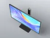 Widescreen Monitor With Cyan Violet Ribbon Screen 3D model | CGTrader