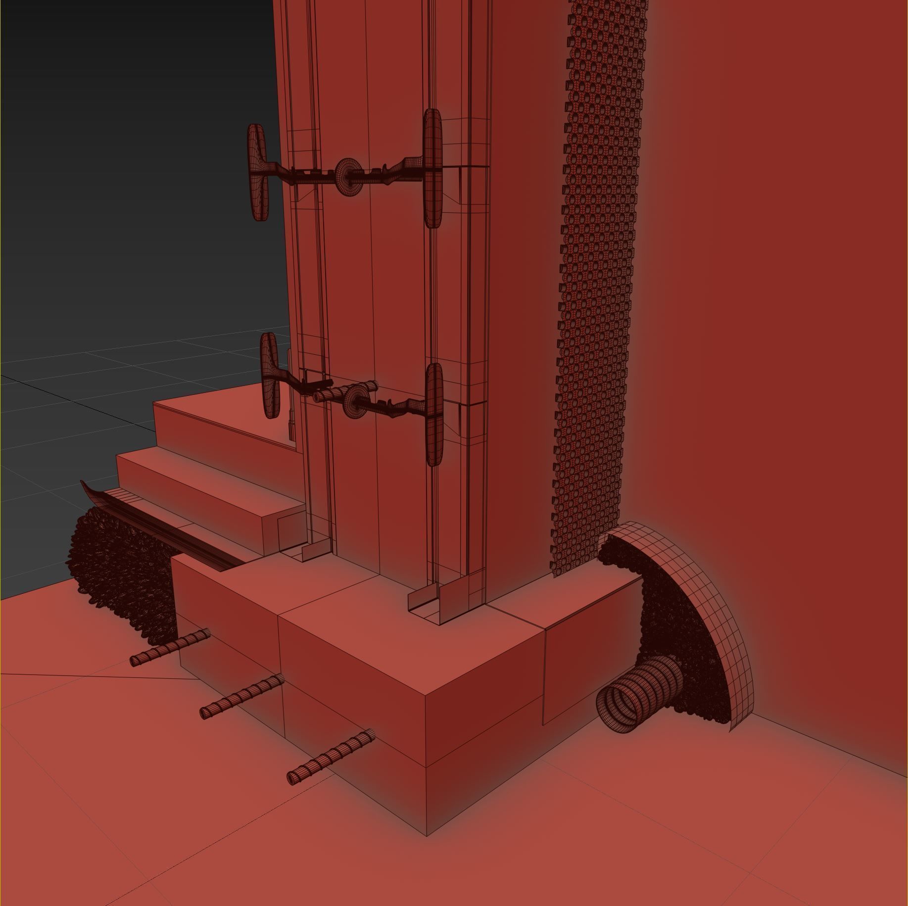 Wall Cross Section Insulation 3D model_16