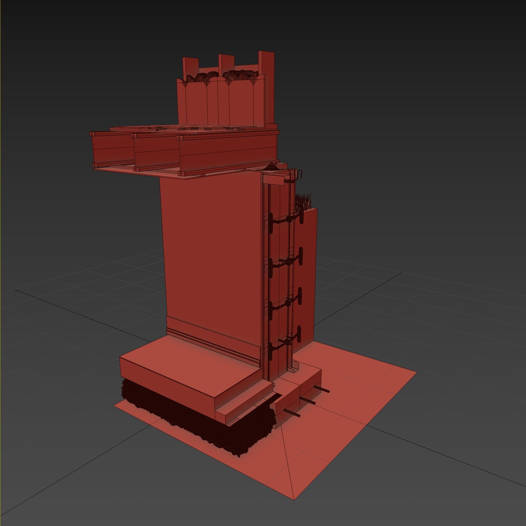 Wall Cross Section Insulation 3D model_14