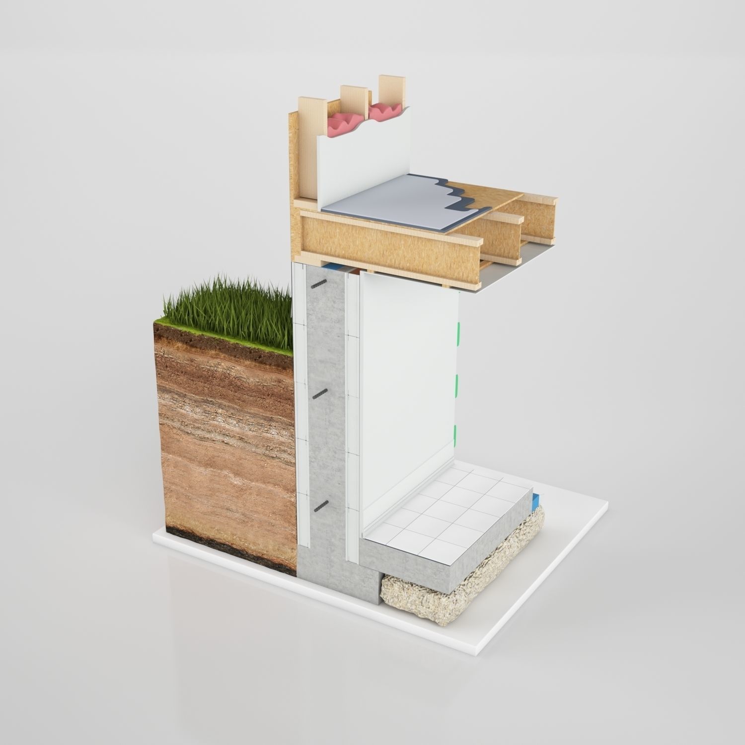 Wall Cross Section Insulation 3D model_10