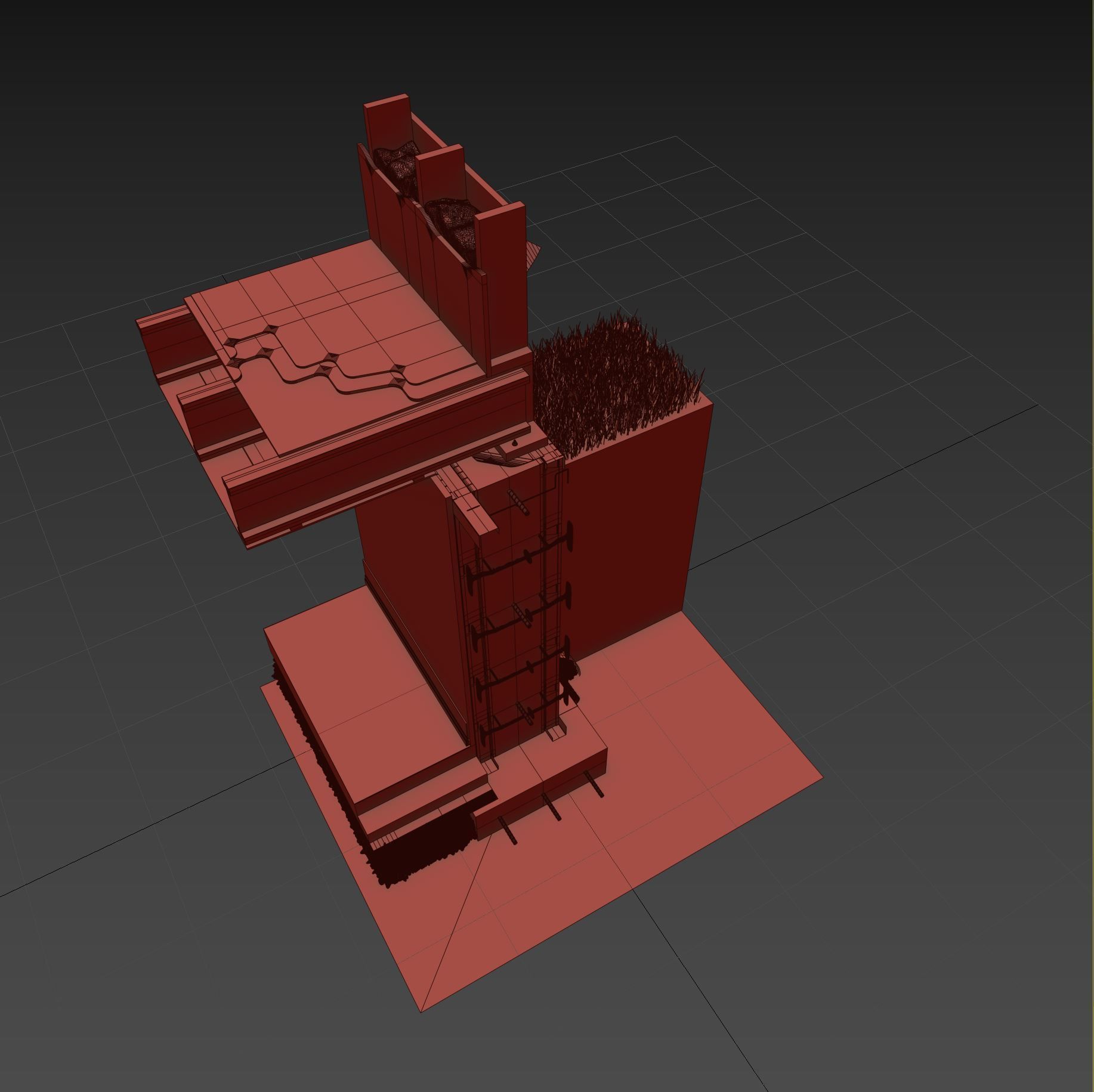 Wall Cross Section Insulation 3D model_18