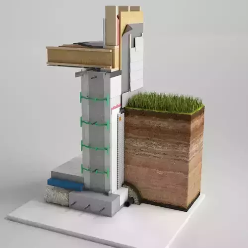 Wall Cross Section Insulation 3D model