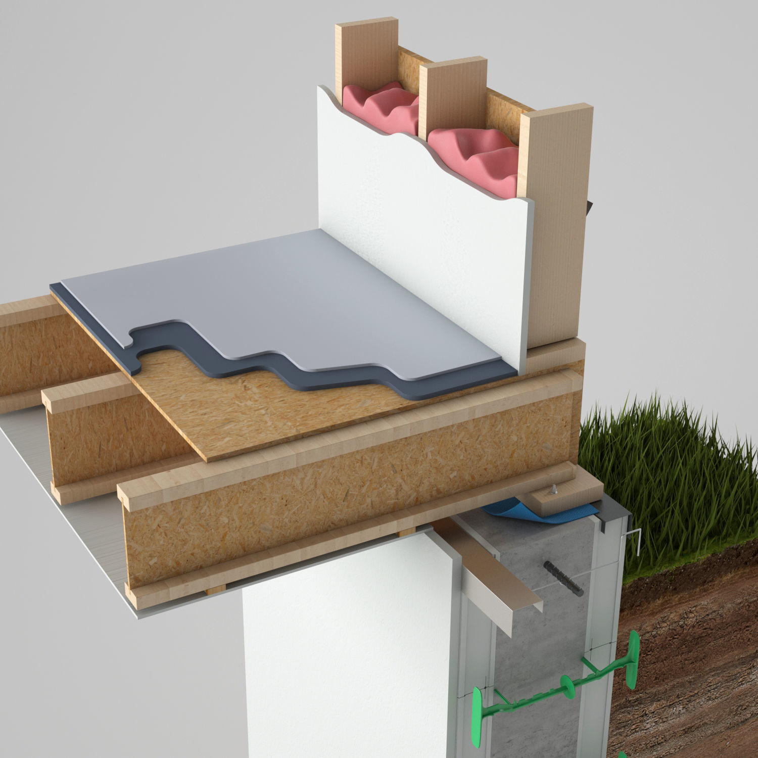 Wall Cross Section Insulation 3D model_13