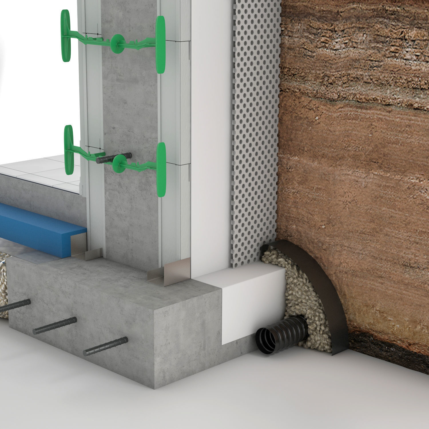 Wall Cross Section Insulation 3D model_7